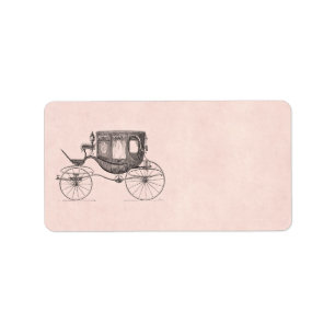 Häst-Dragen antik Buggy för vintage1800s vagn Adressetikett