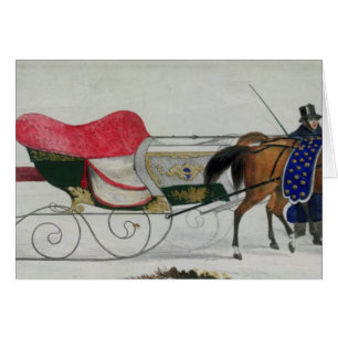 Häst dragen Sleigh Hälsningskort