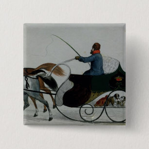 Häst dragen Sleigh Knapp