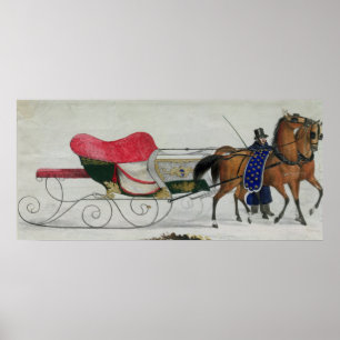 Häst dragen Sleigh Poster