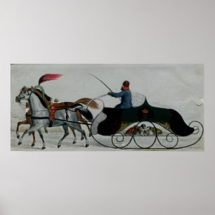 Häst dragen Sleigh Poster