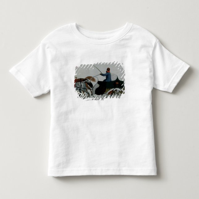 Häst dragen Sleigh Tee Shirt (Framsida)
