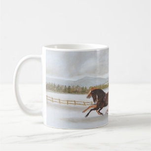 Häst dragen Sleighkaffemugg Kaffemugg