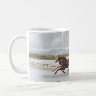 Häst dragen Sleighkaffemugg Kaffemugg