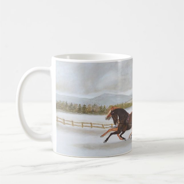 Häst dragen Sleighkaffemugg Kaffemugg (Vänster)