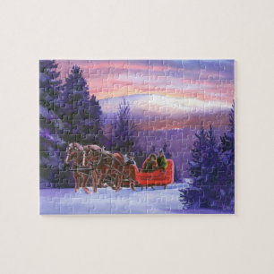 Häst dragit sleighrittpussel pussel