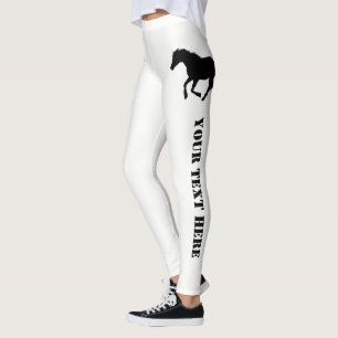 Häst- eller ponnyanpassningsbartext leggings