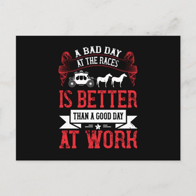 Häst - en dålig dag i Tävling är bättre Vykort (Framsida)