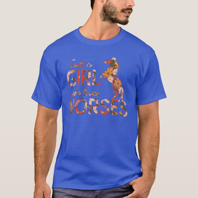 Häst endast en flicka som kärlek hästar t shirt (Framsida)