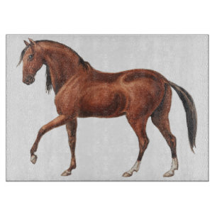 Häst Equestrian Art Glas Skärbräda