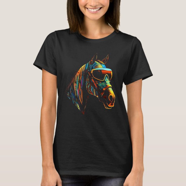 Häst Fantasy Solglasögon - Häst Ridning Djur Ho T Shirt (Framsida)