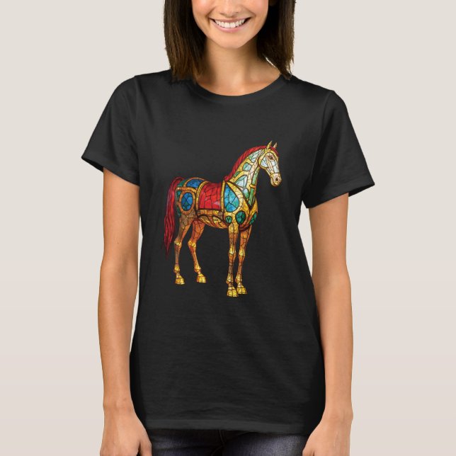 Häst - Färgstark hingst T Shirt (Framsida)