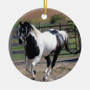 Häst/färgton Pinto Julgransprydnad Keramik