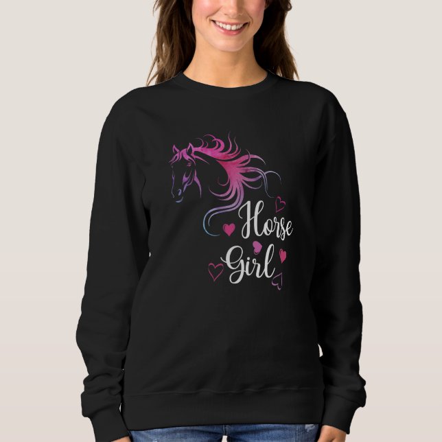 Häst Flicka  Älskar Hästar Ridning Ryttare Barn Kv T Shirt (Framsida)