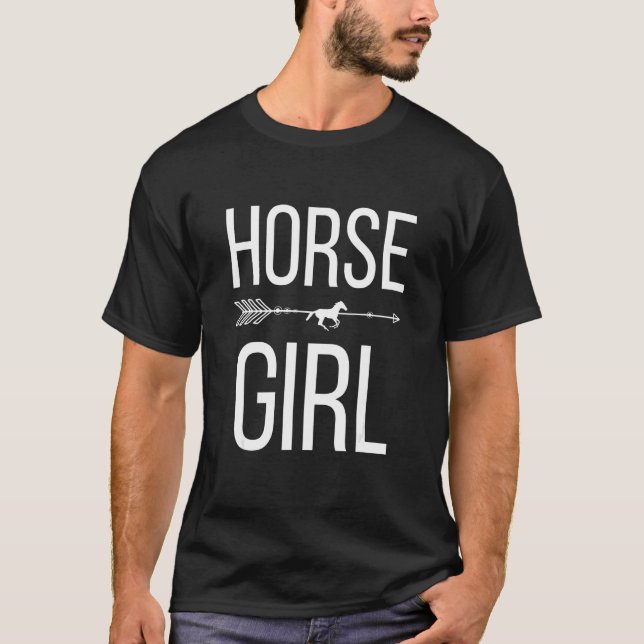 Häst Flicka Hästar Grafisk Design T Shirt (Framsida)