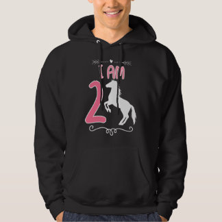 Häst Födelsedag 2 År Gammal Födelsedagsoutfit Flic Hoodie