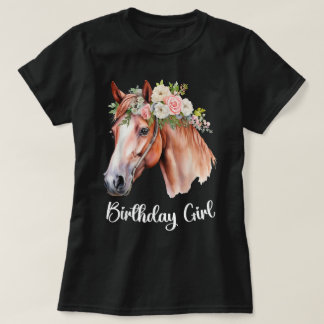 Häst Födelsedags Tjej Fest Outfit Pony Dotter T Shirt