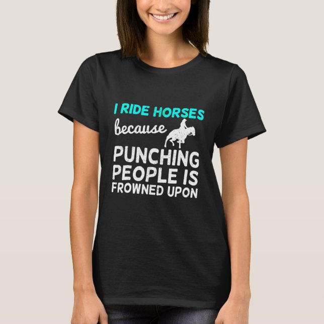 Häst för att Slå människor är T Shirt (Framsida)