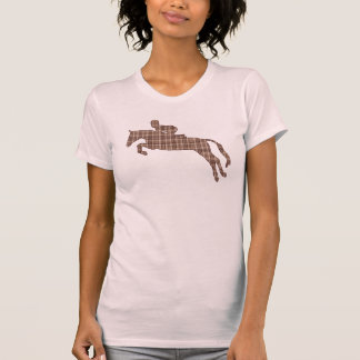 Häst för banhoppning för jägarejumperpläd t shirt