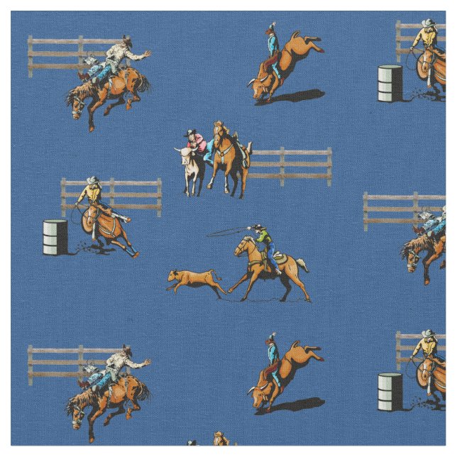 Häst för Cowgirl för Cowboy för Rodeohändelser Tyg (Närbild)