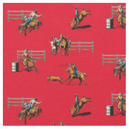 Häst för Cowgirl för Cowboy för Rodeohändelser Tyg