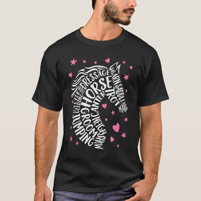 Häst för  flickor, kvinnor, hästar t shirt (Framsida)