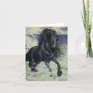 Häst "för FriesianStaorm" svart hingst i hav Kort