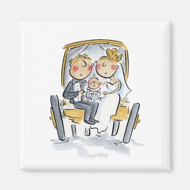 Häst framför vagnen magnet (Framsidan)