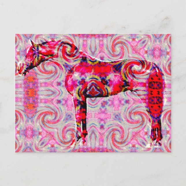 häst från olika färg vykort (Framsida)