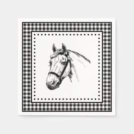 Häst Gingham Pappersservett