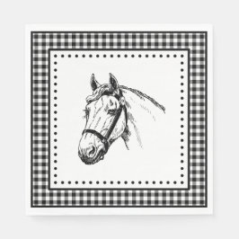 Häst Gingham Pappersservett