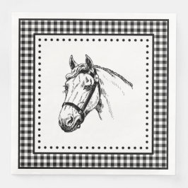 Häst Gingham Pappersservett