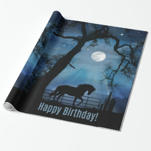 Häst Grattis på födelsedagen Wrapping Papper Presentpapper