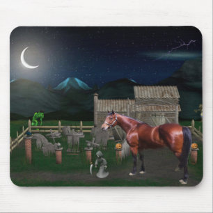 Häst Halloween med Ghoulvänner Mousepad Musmatta