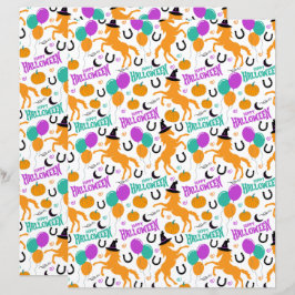 Häst Halloween Scrapbook Papper