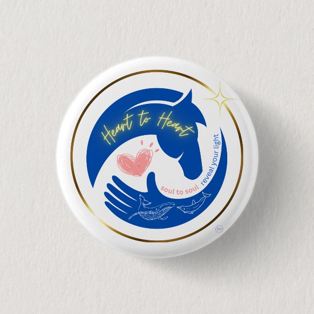Häst Heart to Heart Healing Vibes Logo Knapp (Framsida)