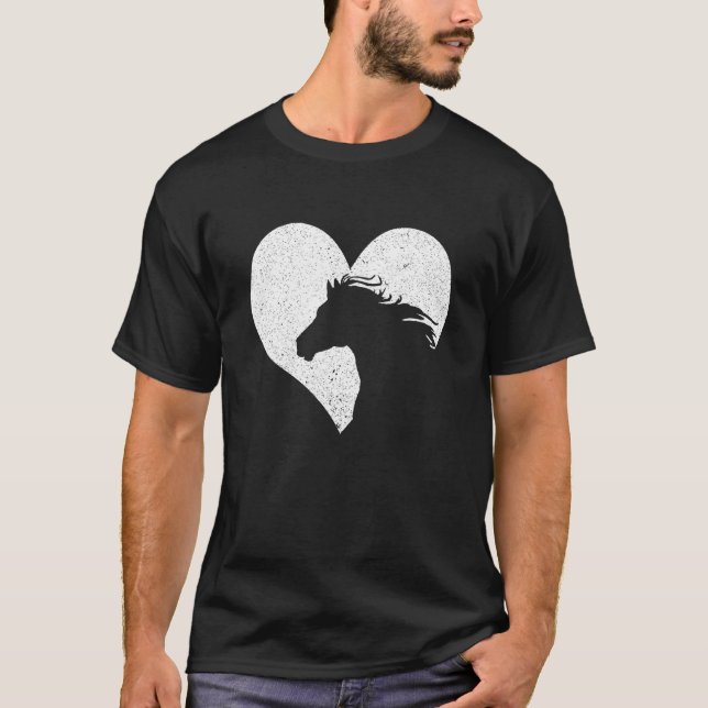 Häst Hjärtat Grafisk Design T Shirt (Framsida)