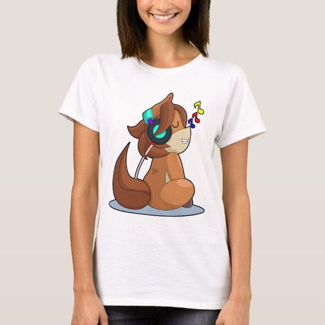Häst Högtalare Musik T Shirt (Framsida)