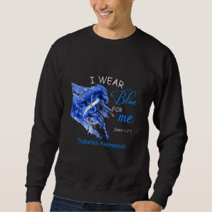Häst I Bära Blue For Me Diabetes Awareness Lång Ärmad Tröja