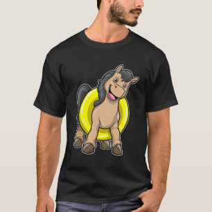 Häst i Beach med Simma ring T Shirt