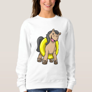 Häst i Beach med Simma ring T Shirt