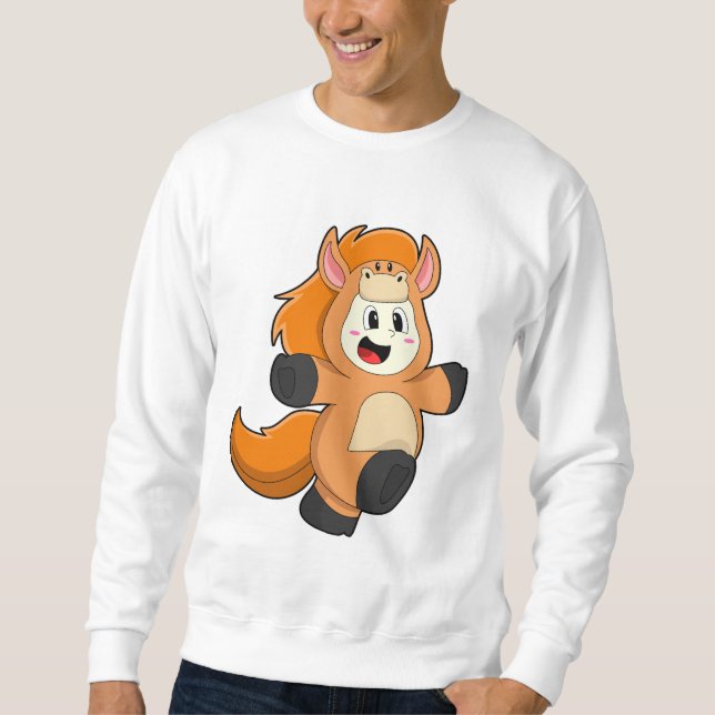 Häst i Costume Lång Ärmad Tröja (Framsida)