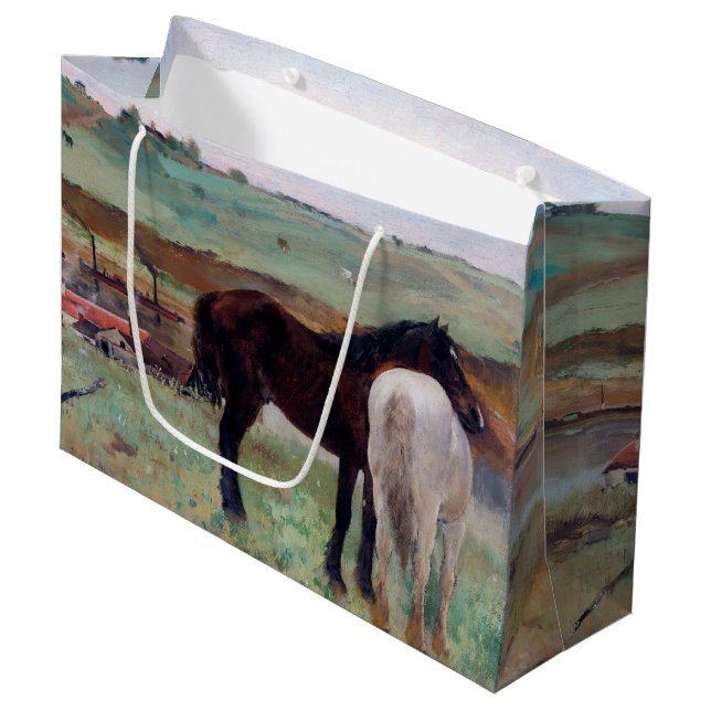 Häst i en Meadow, Edgar Degas Large Gift Bag (Framsidan Vinklad)