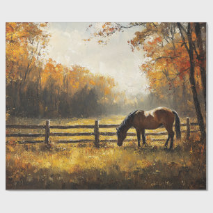 Häst i Fält Golden Hour Decoupage Presentpapper