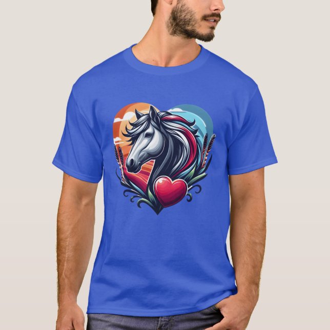 Häst i hjärtpojken t shirt (Framsida)