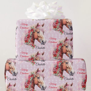 Häst i julklapp Rosett band Lägg till flickans Nam Presentpapper