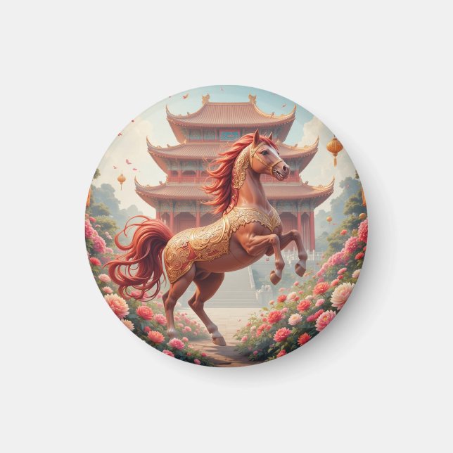 Häst i Kina år  Magnet (Framsidan)