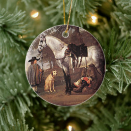 Häst i liggande Aelbert Cuyp Julgransprydnad Keramik