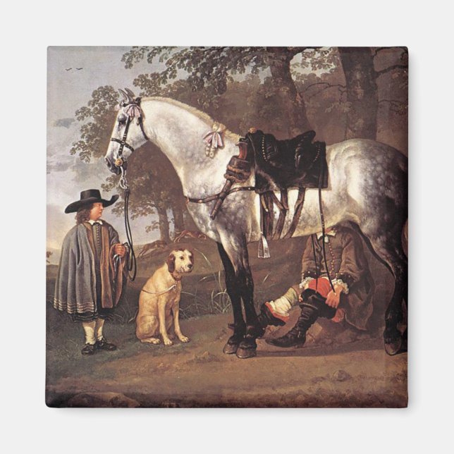 Häst i liggande Aelbert Cuyp Magnet (Framsidan)