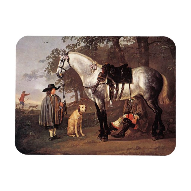 Häst i liggande Aelbert Cuyp Magnet (Horisontell)